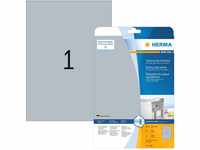 HERMA 4593 Typenschild Folien-Etiketten silber, 10 Blatt, 210 x 297 mm, 1 pro A4