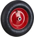 Relaxdays, schwarz-rot Schubkarrenrad 4.80 4.00-8 luftbereift, Komplettrad 120 kg