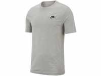 Nike Herren T-Shirt Sportswear Club, Dark Grey Heather/Black, L, AR4997-064