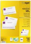 SIGEL DP930 bedruckbare Visitenkarten hochwei&szlig;, 600 St&uuml;ck (60 Blatt), 185 g, 85x55