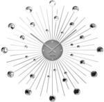Karlsson KA4859 Wanduhr Sunburst Kristall Large, Stahl, Silver, 4x50x50 cm