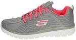 Skechers Damen Graceful Get Connected Sneakers, Gray Mesh Coral Trim, 36 EU