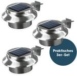 EASYmaxx Solar-Dachrinnenleuchten 3er Set, Edelstahl | Au&szlig;enbeleuchtung |...