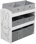 roba Spielregal miffy&reg; - Spielzeugregal f&uuml;r Kinderzimmer mit 5 graue Boxen aus