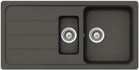 SCHOCK K&uuml;chensp&uuml;le Formhaus D-150L Asphalt 100x50 cm &ndash; CRISTALITE&reg; mit zwei