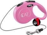 flexi CAT Roll-Leine f&uuml;r Katzen, 3m Seil, pink | Kompakte Taschenleine im