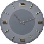 Kare Design Wanduhr Leonardo Grau/Gold, 49cm Durchmesser, Gro&szlig;, Modern, Uhr, Analog,