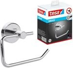 tesa SMOOZ Toilettenpapierhalter, verchromt - WC-Rollenhalter zur Wandbefestigung