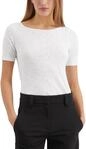 Marc O'Polo Damen T-Shirt aus Bio-Baumwolle mit U-Boot-Ausschnitt, Wei&szlig; (White), XL
