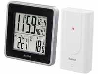 Hama Digitales Thermometer mit Uhr (Funkthermometer mit Außensensor für...