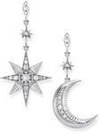 THOMAS SABO Ohrringe Royalty Stern & Mond 925 Sterlingsilber, Geschw&auml;rzt