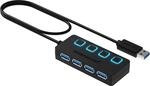 SABRENT USB Hub 3.2 Gen 1 mit Schaltern &ndash; 4 Port USB Verteiler mit LED Anzeige,