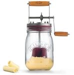 Kilner Butterfass Glas mit Handkurbel, leckere Butter selber machen in nur 10