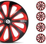Satz Sparco Radzierblenden Sicilia 15-Zoll Schwarz/Rot/Karbon