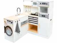 small foot Kinderküche modular XL aus Holz, multifunktionelle Spielküche mit