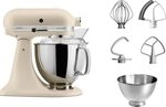 KitchenAid Artisan K&uuml;chenmaschine 4,7L mit 2 Sch&uuml;sseln Fresh Linen | Von...