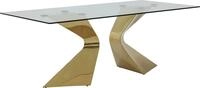 Kare Design Tisch Gloria, Gold, 6-8 Personen, Rechteckig, Sicherheitsglas