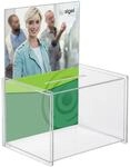 SIGEL VA150 Spendenbox / Losbox, mit Einstecktafel f&uuml;r A4, aus hochwertigem und