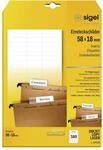 SIGEL LP725 Blankoschilder f&uuml;r H&auml;ngeregistratur wei&szlig; (A4, 180 St&uuml;ck, 58x18...