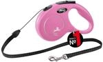 flexi&reg; Classic S | 5m Seil Roll-Leine f&uuml;r kleine Hunde bis 12 kg | Pink 