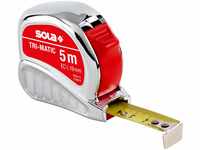 SOLA Bandmaß - TRI-MATIC - 5m / 19mm - Profi-Taschenbandmaß mit Gürtelclip -