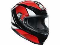 AGV Herren K6 Motorrad Helm, Hyphen Black/RED/White, XXL