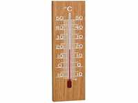 TFA Dostmann Innen-Außen-thermometer aus Holz, 12.1054, zur Messung der Innen-...