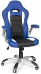 hjh OFFICE 621890 Chefsessel Game Sport Kunstleder Schwarz/Blau Gaming Stuhl