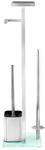 WENKO Stand WC-Garnitur Mod. Debar mit Ablage, Edelstahl matt, Toilettenpapier- und