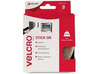 Velcro VEL-EC60216 Brand Klettband-Selbstklebend, 20 mm x 5 m Rolle-Weiss, 20mm...