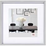 walther design Bilderrahmen silber 30 x 30 cm mit Passepartout, Steel Style