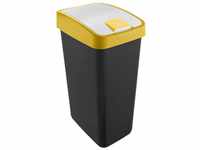 keeeper Premium Abfallbehälter mit Flip-Deckel, Soft Touch, 45 l, Magne, Gelb