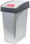 keeeper Premium Abfallbeh&auml;lter mit Flip-Deckel, Soft Touch, 45 l, Magne, Silber