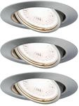 Paulmann Einbauleuchte LED Base rund 5W GU10 Eisen 3er-Set schwenkbar
