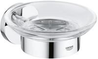 GROHE Essentials - Seifenschale (mit Halter, Material: Glas/Metall, verdeckte