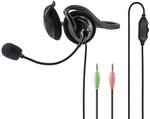Hama PC Headset mit Nackenband (Office Headset mit Mikrofon, 2X 3,5 mm