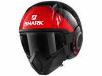 SHARK Motorradhelm STREET DRAK CROWER KAR, Schwarz/Rot, XS