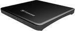 Transcend Externer DVD-Brenner (8X, Ultra-Slim, USB 2.0, Schwarz)