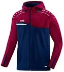 JAKO Damen Kapuzenjacke Competition 2.0, marine/dunkelrot, 42, 6818