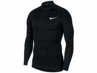 Nike Mens M Np Top Ls Tight Mock Shirt, Black/White, XL