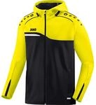 JAKO Damen Kapuzenjacke Competition 2.0, schwarz/neongelb, 38, 6818