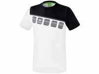 Erima Kinder 5-C T-Shirt, weiß/schwarz/dunkelgrau, 140