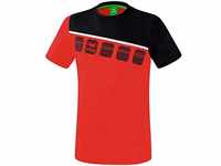 Erima Kinder 5-C T-Shirt, rot/schwarz/weiß, 152