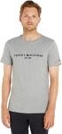 Tommy Hilfiger CORE Tommy Logo Tee Kurzarm T-Shirts Herren, Grau (Cloud Htr), XS