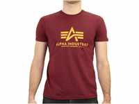 Alpha Industries Herren Basic T-Shirt,Rot (Burgundy 184), XX-Large