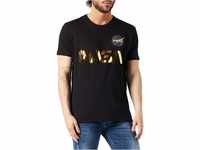 Alpha Industries Herren NASA Reflective T-Shirt, Black/Gold, L