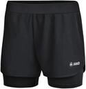 JAKO Damen 2-in-1 Shorts, Schwarz, 34