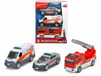 Dickie 203712015 - SOS-Notfallfahrzeuge Polizei Feuerwehr Krankenwagen