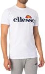 Ellesse Herren Prado T-Shirt mit gro&szlig;em Logo, Kurzarm, Rundhals, Regular