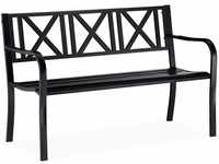 Relaxdays, schwarz Gartenbank aus Metall, 2-Sitzer, robust, für Terrasse,...